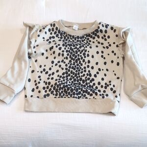 Crewcuts Cream and Black Spotted Sweatshirt